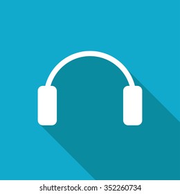 Vector christmas icon. New year illustration. Winter headphones