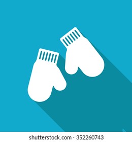 Vector christmas icon. New year illustration. Mittens