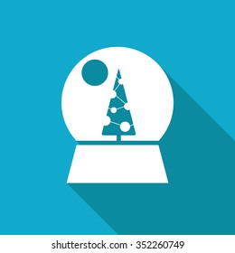 Vector christmas icon. New year illustration.  Snow globe