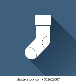 Vector christmas icon. New year illustration. Sock