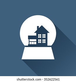 Vector christmas icon. New year illustration.  Snow globe