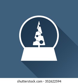 Vector christmas icon. New year illustration.  Snow globe