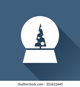 Vector christmas icon. New year illustration.  Snow globe