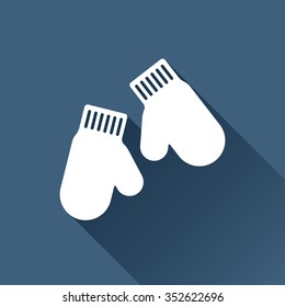 Vector christmas icon. New year illustration. Mittens