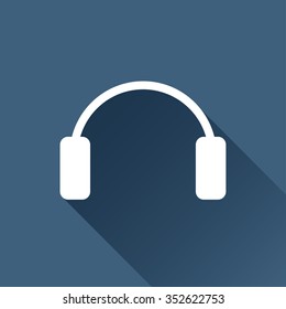 Vector christmas icon. New year illustration. Winter headphones