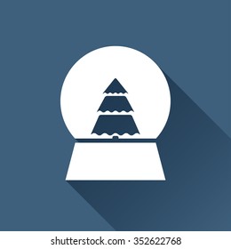 Vector christmas icon. New year illustration.  Snow globe
