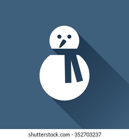 Vector christmas icon. New year illustration.  Snowman