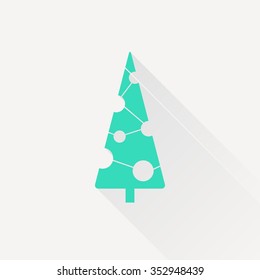 Vector christmas icon. New year illustration.  Christmas tree