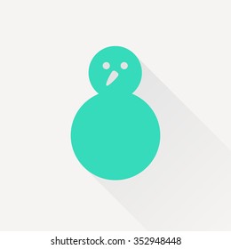 Vector christmas icon. New year illustration.  Snowman