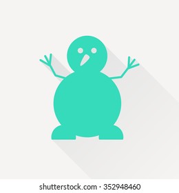 Vector christmas icon. New year illustration.  Snowman