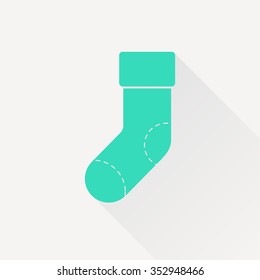 Vector christmas icon. New year illustration. Sock