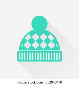 Vector christmas icon. New year illustration. Winter hat