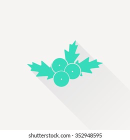 Vector christmas icon. New year illustration. Hooly berry