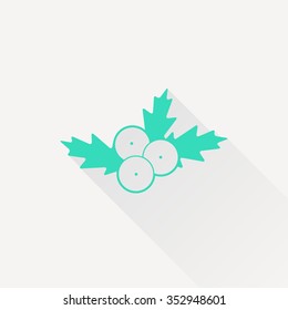 Vector christmas icon. New year illustration. Hooly berry