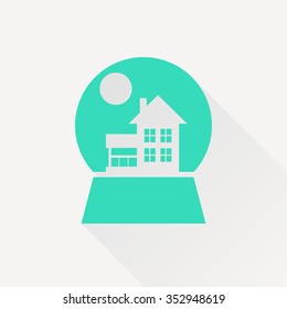 Vector christmas icon. New year illustration.  Snow globe