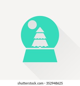 Vector christmas icon. New year illustration.  Snow globe
