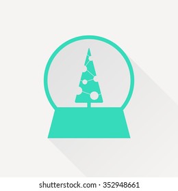 Vector christmas icon. New year illustration.  Snow globe
