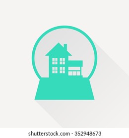 Vector christmas icon. New year illustration.  Snow globe