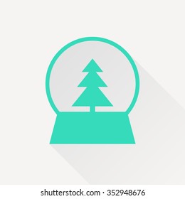 Vector christmas icon. New year illustration.  Snow globe