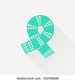 Vector christmas icon. New year illustration. Scarf