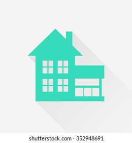 Vector christmas icon. New year illustration. House