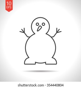 Vector christmas icon. New year illustration.  Snowman