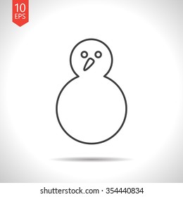 Vector christmas icon. New year illustration.  Snowman