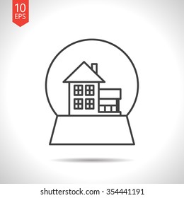 Vector christmas icon. New year illustration.  Snow globe