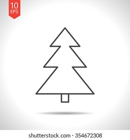 Vector christmas icon. New year illustration.  Christmas tree