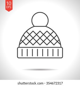 Vector christmas icon. New year illustration. Winter hat