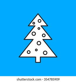 Vector christmas icon. New year illustration.  Christmas tree