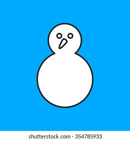 Vector christmas icon. New year illustration.  Snowman