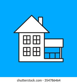 Vector christmas icon. New year illustration. House