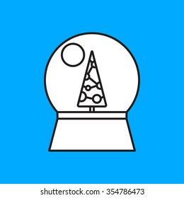 Vector christmas icon. New year illustration.  Snow globe