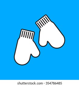 Vector christmas icon. New year illustration. Mittens