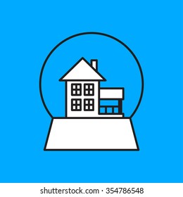 Vector christmas icon. New year illustration.  Snow globe