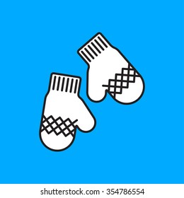 Vector christmas icon. New year illustration. Mittens