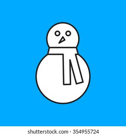 Vector christmas icon. New year illustration.  Snowman