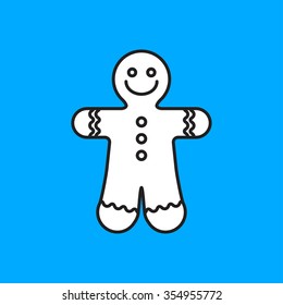 Vector christmas icon. New year illustration. Gingerbread Cookie