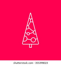 Vector christmas icon. New year illustration.  Christmas tree