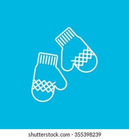 Vector christmas icon. New year illustration. Mittens