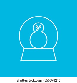Vector christmas icon. New year illustration.  Snow globe with snowman