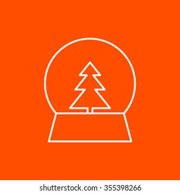 Vector christmas icon. New year illustration.  Snow globe