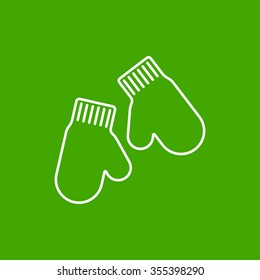 Vector christmas icon. New year illustration. Mittens