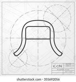Vector christmas icon. New year illustration. Winter hat. Engineer and architect background