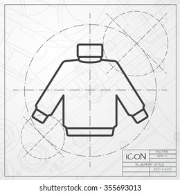 Vector christmas icon. New year illustration. Pullover. Engineer and architect background