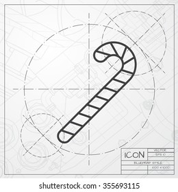 Vector christmas icon. New year illustration. Christmas candy. Engineer and architect background