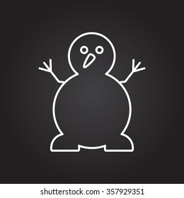 Vector christmas icon. New year illustration.  Snowman
