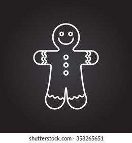 Vector christmas icon. New year illustration. Gingerbread Cookie
