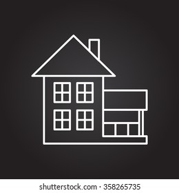 Vector christmas icon. New year illustration. House
